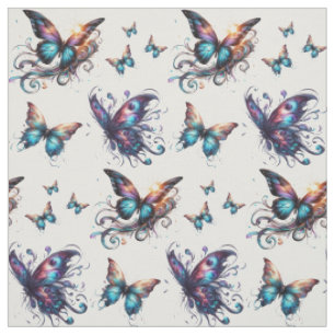 Colourful fabric with butterfly pattern