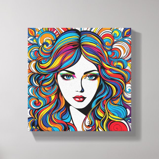 Colourful Face Canvas Print (Front)