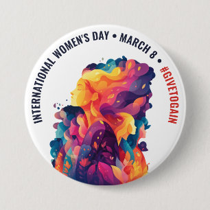 Colourful Faces Abstract Women's Day   IWD 7.5 Cm Round Badge