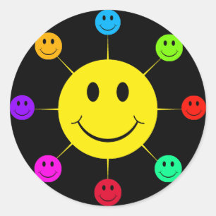 Colourful Faces Classic Round Sticker