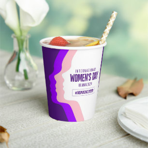 Colourful Faces International Women's Day March 8 Paper Cups