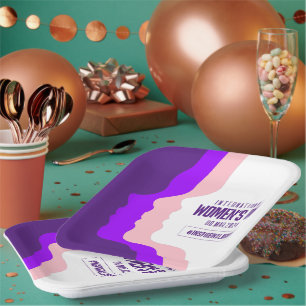 Colourful Faces International Women's Day March 8 Paper Plate