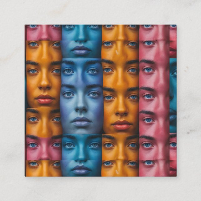 Colourful Faces Pattern Enclosure Card (Front)