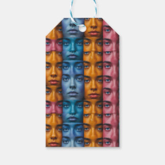 Colourful Faces Pattern Gift Tags