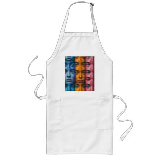 Colourful Faces Pattern Long Apron
