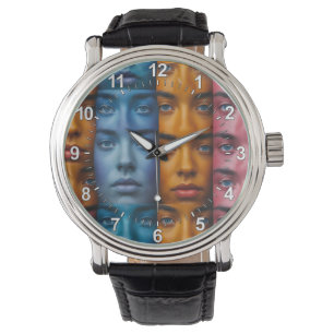 Colourful Faces Pattern Watch
