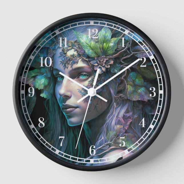 Colourful Fairy Fantasy Art Clock (Front)