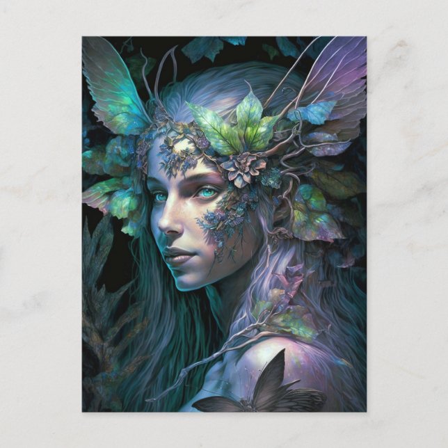 Colourful Fairy Fantasy Art Postcard (Front)