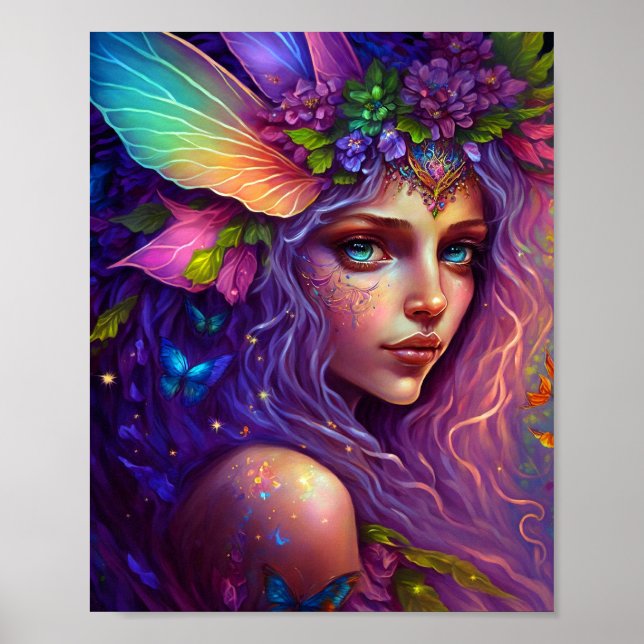 Colourful Fairy Fantasy Art Poster (Front)