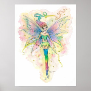 Colourful Fairy Fantasy Art Print by Molly Harriso