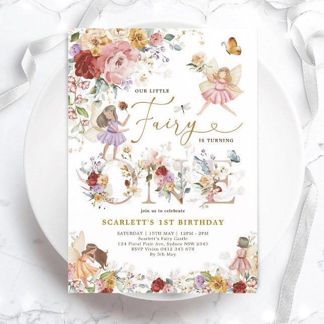 Colourful Fairy First Birthday Garden Bloom Invitation (Creator Uploaded)