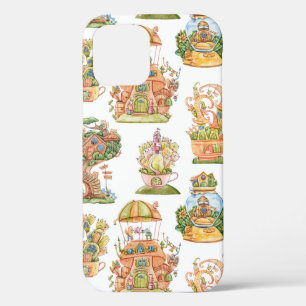 Colourful Fairy Tale Houses Pattern iPhone 12 Case