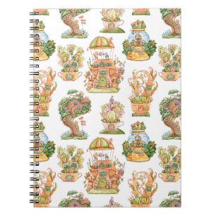 Colourful Fairy Tale Houses Pattern Notebook
