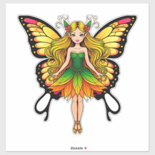 Colourful Fairy With Vibrant Butterfly Wings