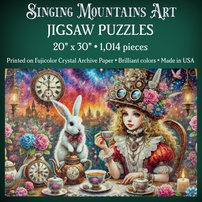 Colourful Fairytale Tea Time Alice In Wonderland Jigsaw Puzzle (Creator Uploaded)