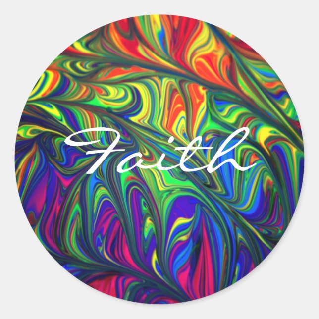Colourful Faith Classic Round Sticker (Front)