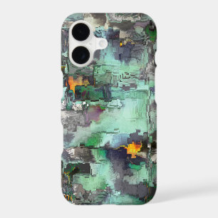 Colourful fake rock predominated mint green to gre