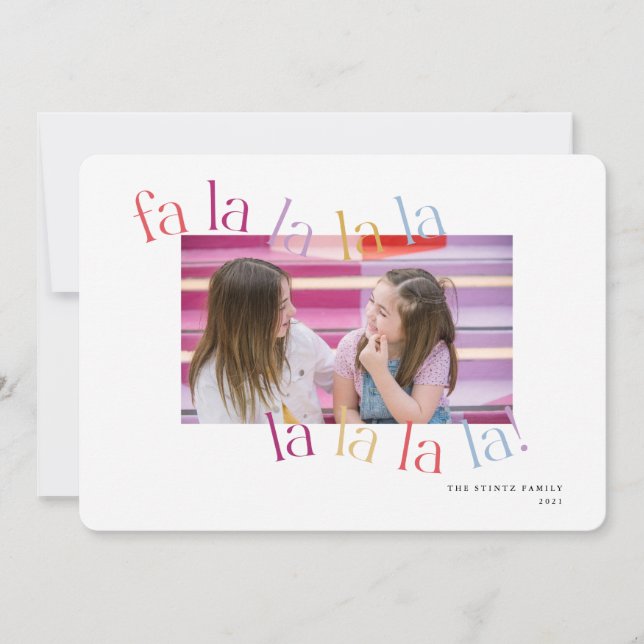 Colourful Falalala Waves Christmas Card (Front)