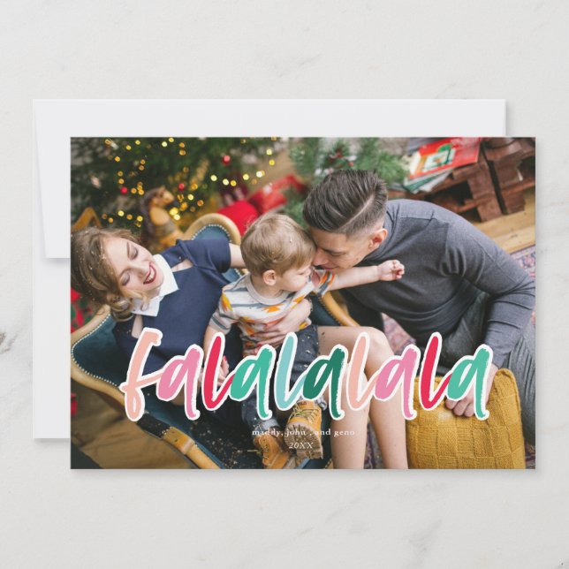 Colourful Falalalala Holiday Card (Front)
