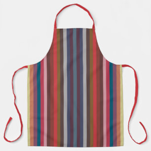Colourful Fall And Winter Coloured Vertical Stripe Apron