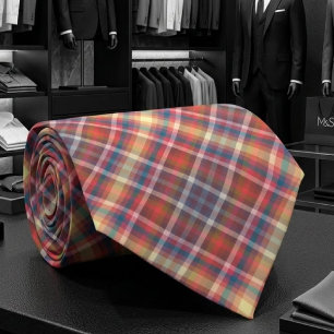 Colourful Fall And Winter Colours Chequered Patter Tie
