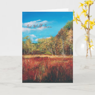 Colourful Fall Autumn Landscape Get Well Soon Card