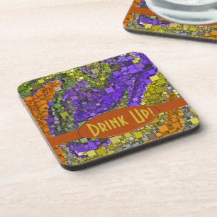 Colourful Fall Bouquet Box Design Coaster
