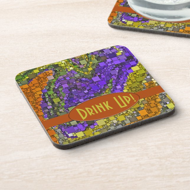Colourful Fall Bouquet Box Design Personalised.  Coaster (Left Side)
