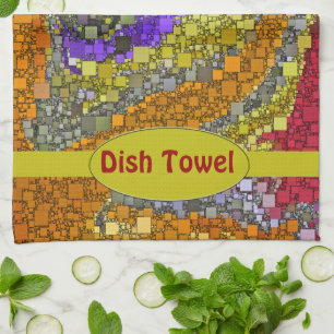 Colourful Fall Bouquet Box Design Tea Towel