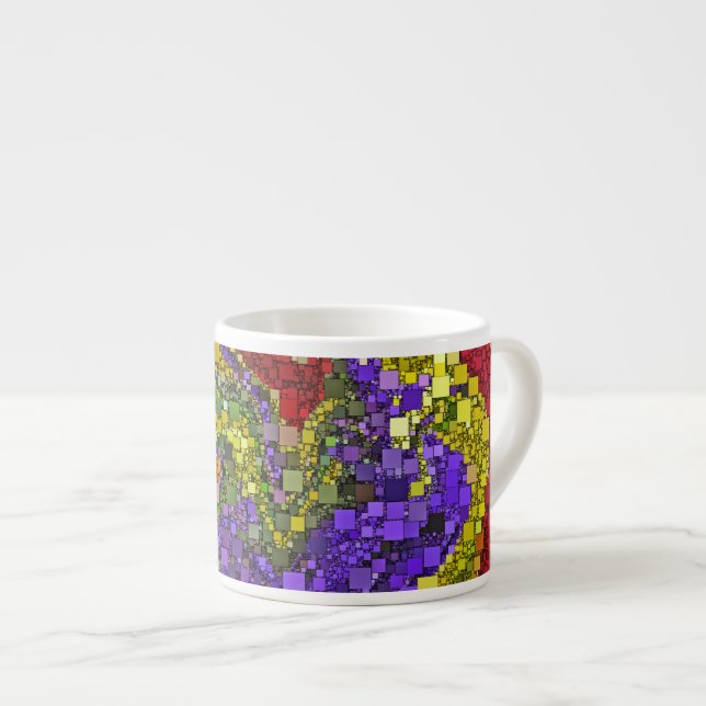 Colourful Fall Bouquet Mini Boxes Background Espresso Cup (Front Right)