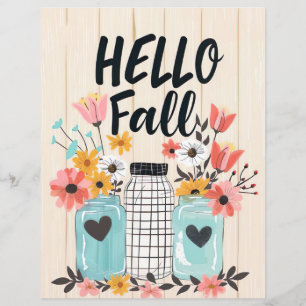 colourful fall flower pattern scrapbook paper