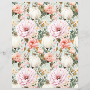 colourful fall flower pattern scrapbook paper