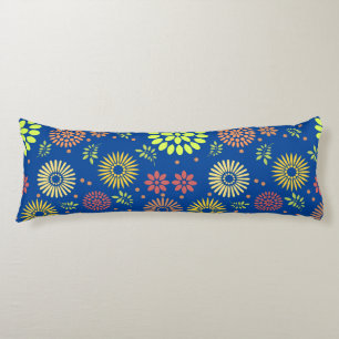 Colourful Fall Flowers in Warm Shades Body Cushion