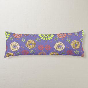 Colourful Fall Flowers in Warm Shades Body Cushion