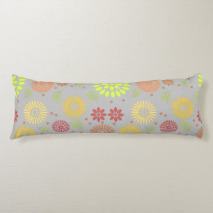 Colourful Fall Flowers in Warm Shades Body Cushion