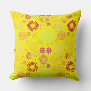 Colourful Fall Flowers in Warm Shades Cushion