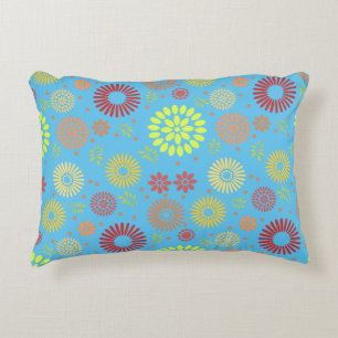 Colourful Fall Flowers in Warm Shades Decorative Cushion