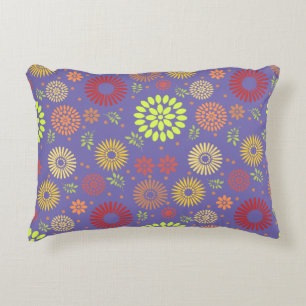 Colourful Fall Flowers in Warm Shades Decorative Cushion