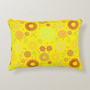 Colourful Fall Flowers in Warm Shades Decorative Cushion