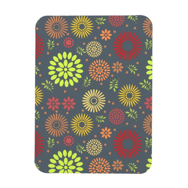 Colourful Fall Flowers in Warm Shades Magnet (Vertical)