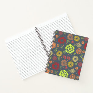 Colourful Fall Flowers in Warm Shades Notebook