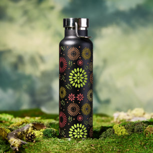 Colourful Fall Flowers in Warm Shades Water Bottle