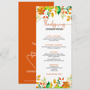 Colourful fall foliage border thanksgiving Text Invitation