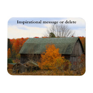 Colourful Fall Foliage Old Farmyard Barn Magnet
