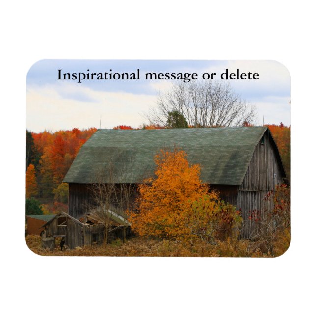 Colourful Fall Foliage Old Farmyard Barn Magnet (Horizontal)