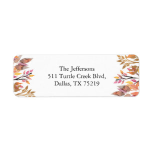 Colourful fall foliage return label sticker