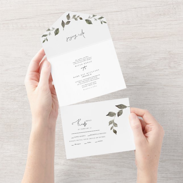 Colourful Fall Foliage Saying I Do Wedding All In  All In One Invitation (Tearaway)