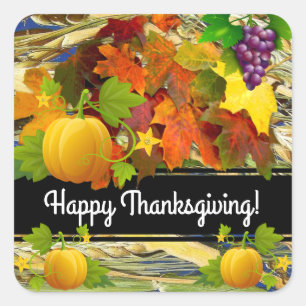 Colourful Fall Happy Thanksgiving Sticker