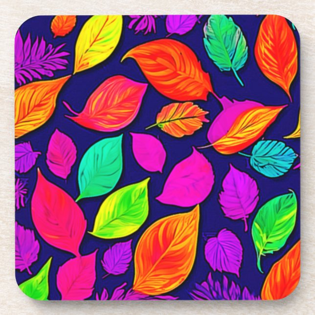 Colourful fall leaves Artwork Coaster (Front)