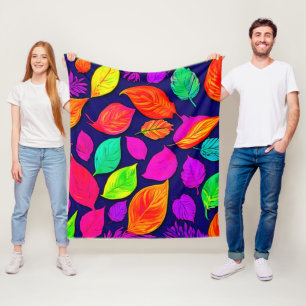 Colourful fall leaves Artwork Fleece Blanket